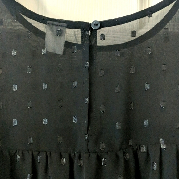 Old Navy Cold Shoulder Flowy Babydoll Top Black Small - Picture 11 of 12